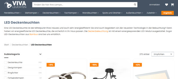 Moderne LED Deckenleuchten gunstig online kaufen www.vivaleuchten.de